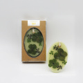 oval scented wax hanging sachet with nature decoration in kraft box